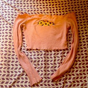 Shein sunflower embroidery light pink